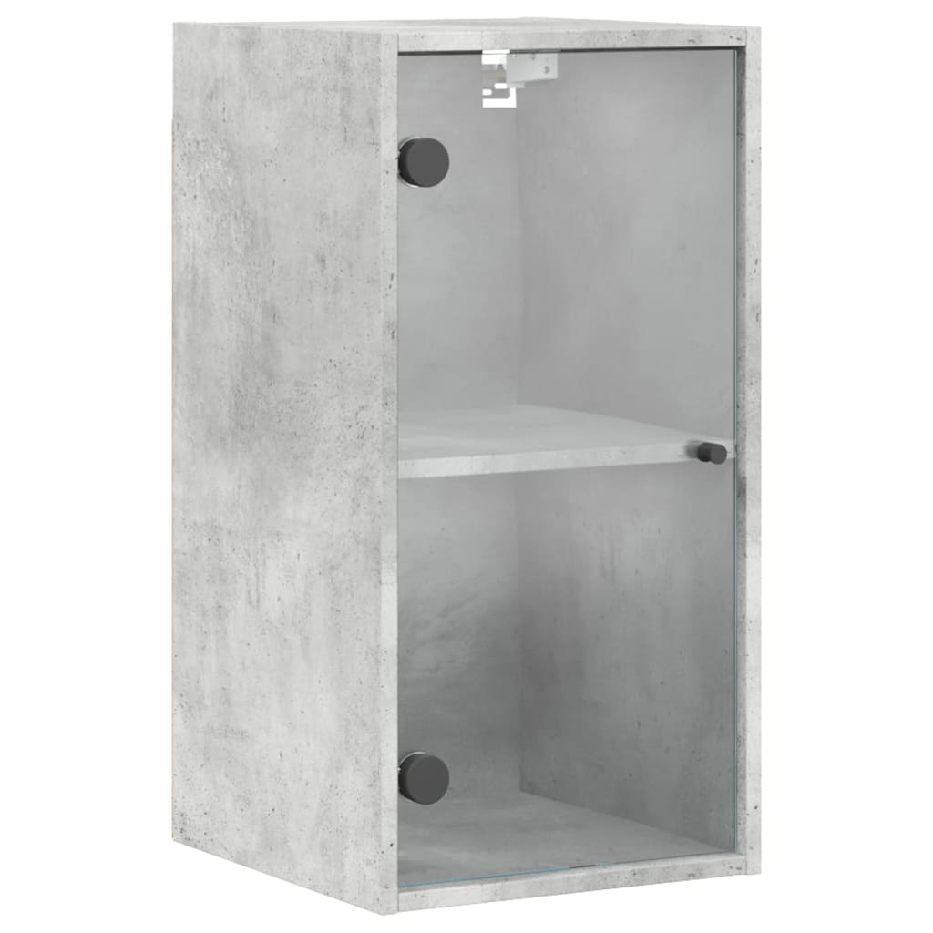 Mobile a Muro con Ante in Vetro Grigio Cemento 35x37x68,5 cm 836479