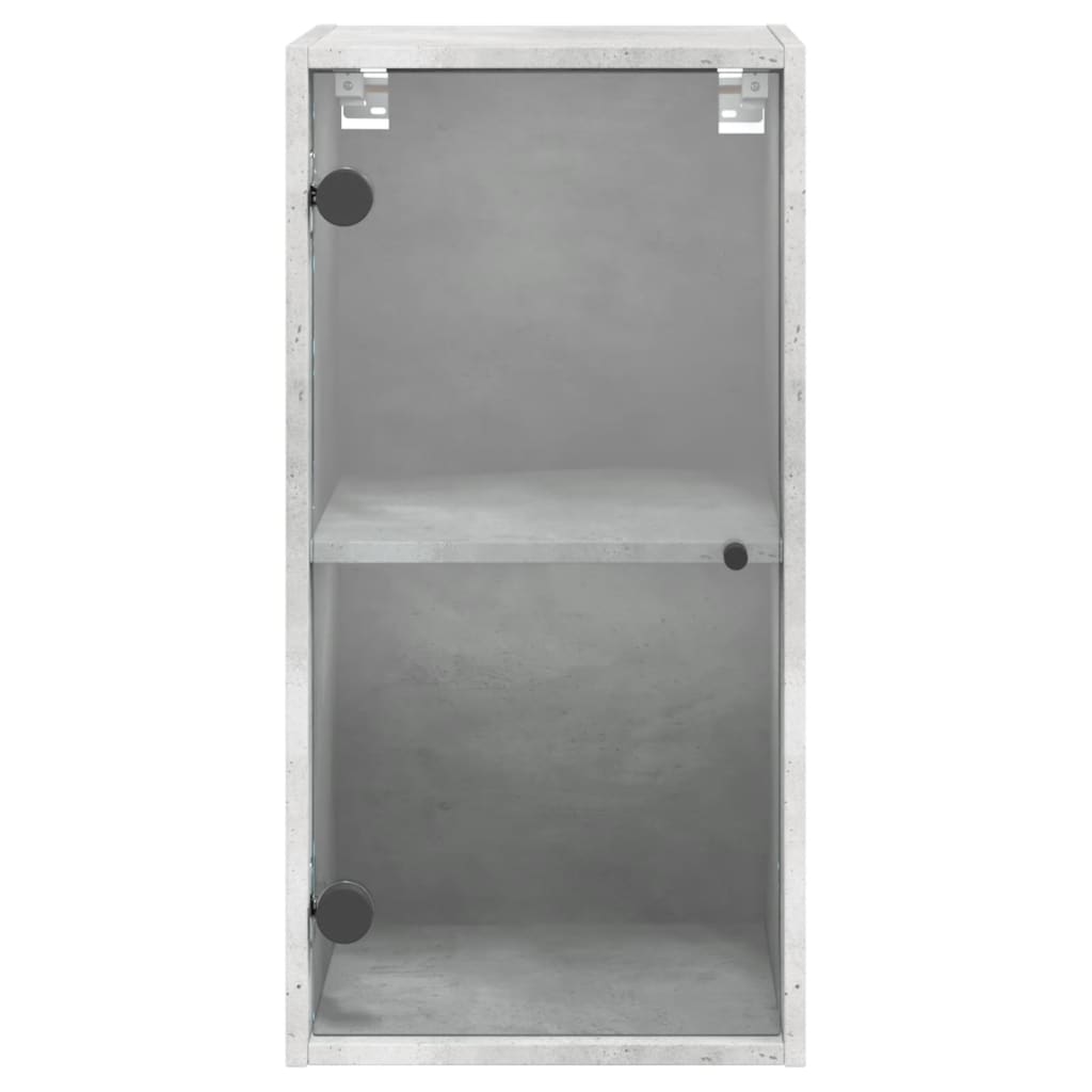 Mobile a Muro con Ante in Vetro Grigio Cemento 35x37x68,5 cm 836479