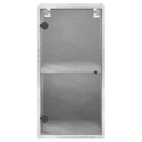 Mobile a Muro con Ante in Vetro Grigio Cemento 35x37x68,5 cm 836479