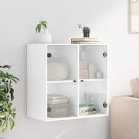 Mobile a Muro con Ante in Vetro Bianco 68x37x68,5 cmcod mxl 111149