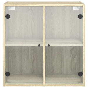 Mobile a Muro con Ante in Vetro Rovere Sonoma 68x37x68,5 cm 836492