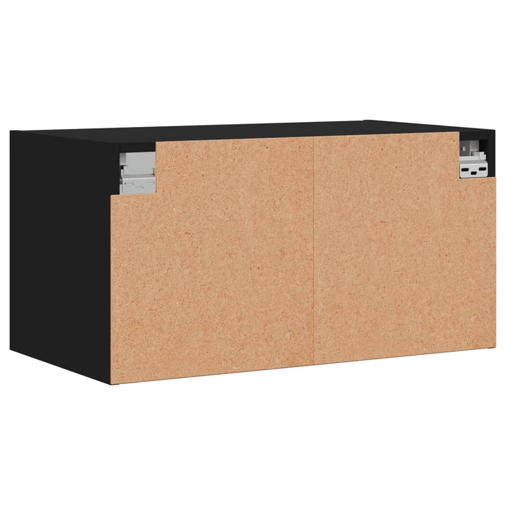 Mobili a Muro con Ante in Vetro 2pz Nero 68,5x37x35 cm 836500