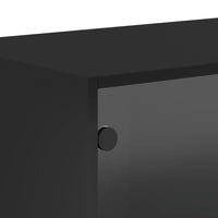 Mobili a Muro con Ante in Vetro 2pz Nero 68,5x37x35 cm 836500