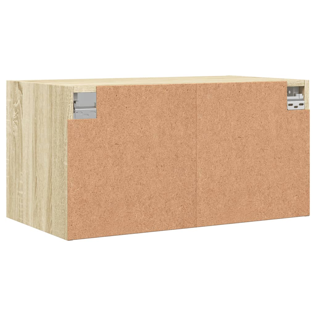 Mobili a Muro con Ante in Vetro 2pz Rovere Sonoma 68,5x37x35 cm 836502