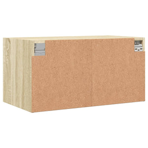 Mobili a Muro con Ante in Vetro 2pz Rovere Sonoma 68,5x37x35 cm 836502