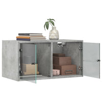 Mobili a Muro con Ante in Vetro 2pz Grigio Cemento 68,5x37x35cm 836504