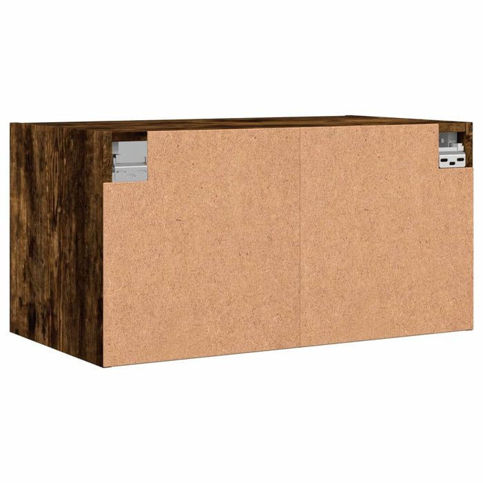 Mobile a Muro con Ante in Vetro Rovere Fumo 68,5x37x35 cm 836505