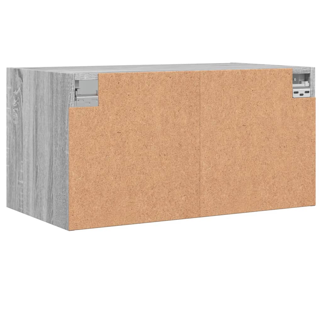 Mobile a Muro con Ante in Vetro Grigio Sonoma 68,5x37x35 cm 836507