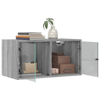 Mobili a Muro con Ante in Vetro 2pz Grigio Sonoma 68,5x37x35 cm 836508