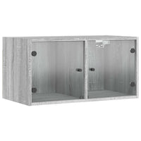 Mobili a Muro con Ante in Vetro 2pz Grigio Sonoma 68,5x37x35 cm 836508