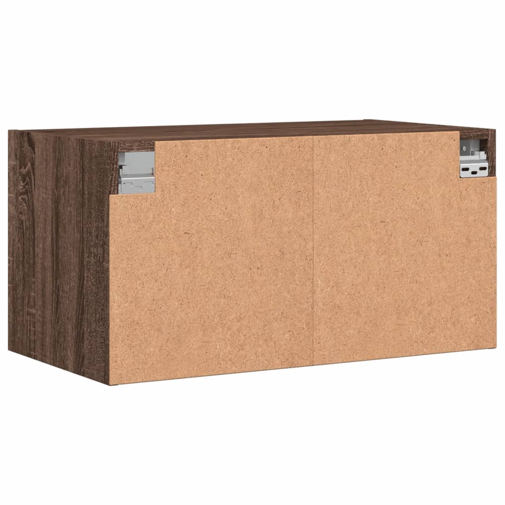 Mobile a Muro con Ante in Vetro Rovere Marrone 68,5x37x35 cm 836509