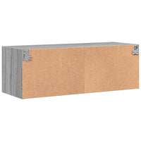 Mobile a Muro con Ante in Vetro Grigio Sonoma 102x37x35 cm 836516