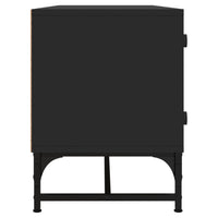 Mobile Porta TV con Ante in Vetro Nero 102x37x50 cm 836533