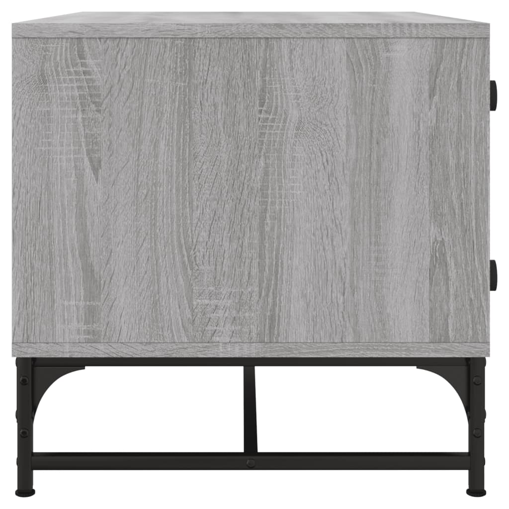 Tavolino Salotto con Ante in Vetro Grigio Sonoma 68,5x50x50 cm 836544