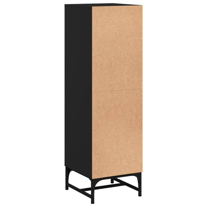 Credenza con Ante in Vetro Nera 35x37x120 cm 836561