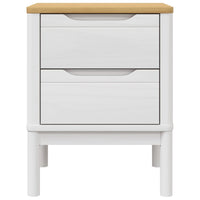 Comodino Bianco 45x39x57 cm in Legno Massello di Pino 374003