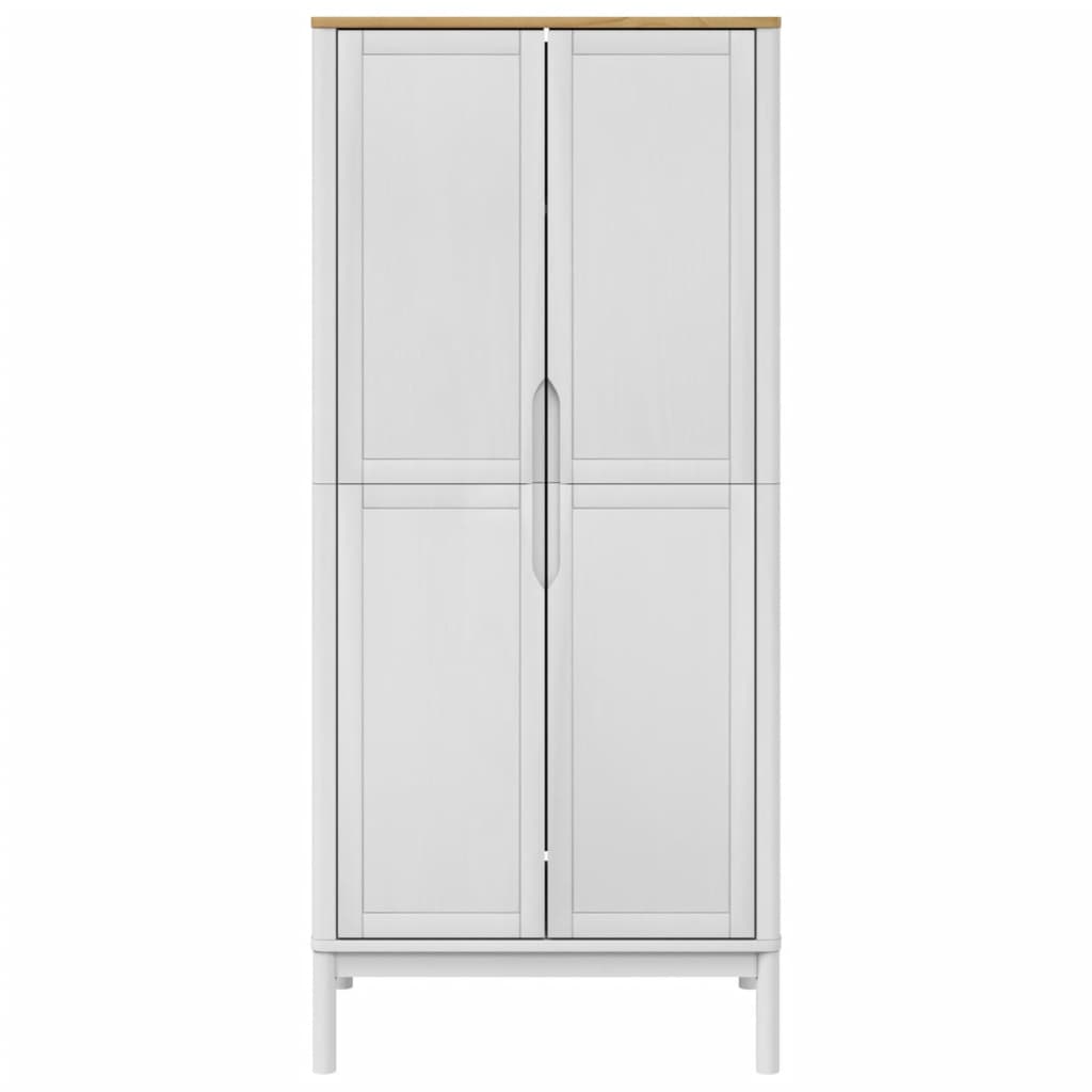 Armadio FLORO Bianco 77x53x171 cm in Legno Massello di Pino 374006