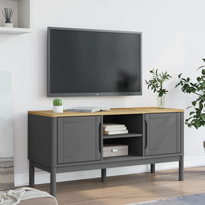 Mobile TV FLORO Grigio 114x43x55 cm in Legno di Pino 374016