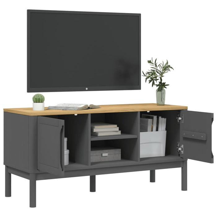 Mobile TV FLORO Grigio 114x43x55 cm in Legno di Pino 374016