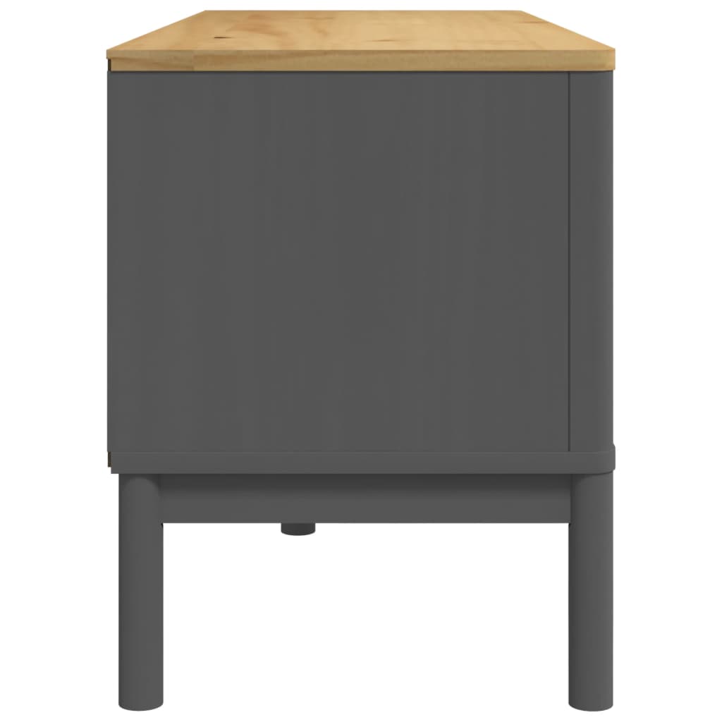 Mobile TV FLORO Grigio 114x43x55 cm in Legno di Pino 374016