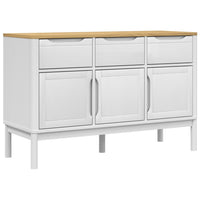 Credenza FLORO Bianca 114x43x74 cm in Legno Massello di Pino 374024