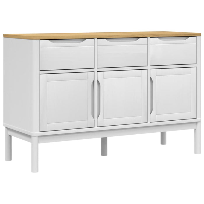 Credenza FLORO Bianca 114x43x74 cm in Legno Massello di Pino 374024