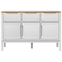 Credenza FLORO Bianca 114x43x74 cm in Legno Massello di Pino 374024