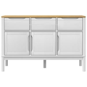 Credenza FLORO Bianca 114x43x74 cm in Legno Massello di Pino 374024