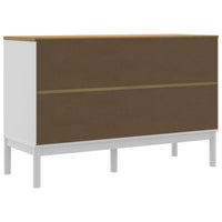 Credenza FLORO Bianca 114x43x74 cm in Legno Massello di Pino 374024