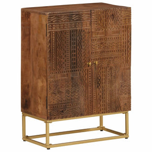 Credenza 55x30x76 cm in Legno Massello di Mango e Ferro 371997