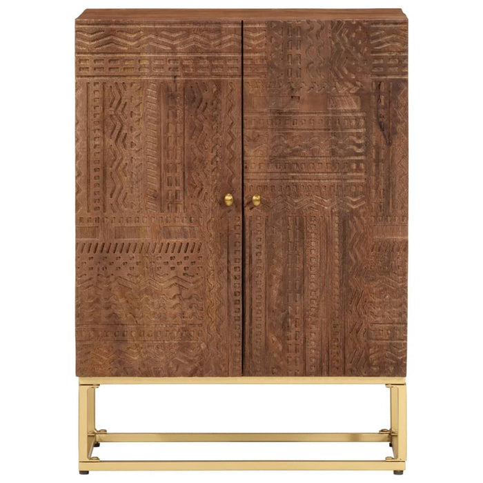 Credenza 55x30x76 cm in Legno Massello di Mango e Ferro 371997