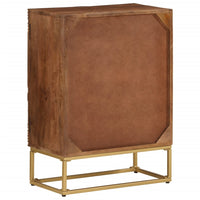 Credenza 55x30x76 cm in Legno Massello di Mango e Ferro 371997