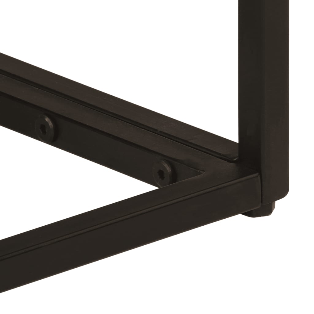 Tavolo Consolle Nero 90x30x76cm Legno Massello di Mango e Ferro 372003