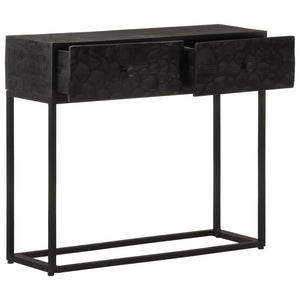 Tavolo Consolle Nero 90x30x76cm Legno Massello di Mango e Ferro 372008