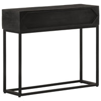 Tavolo Consolle Nero 90x30x76cm Legno Massello di Mango e Ferro 372008