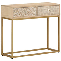 Tavolo Consolle 90x30x76 cm in Legno Massello di Mango e Ferro 372013