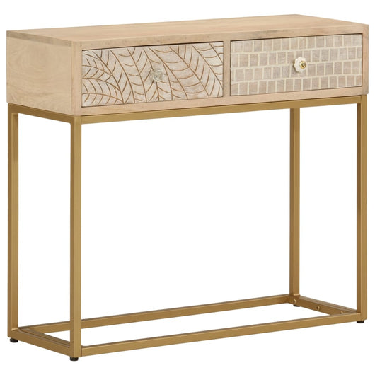 Tavolo Consolle 90x30x76 cm in Legno Massello di Mango e Ferro 372013