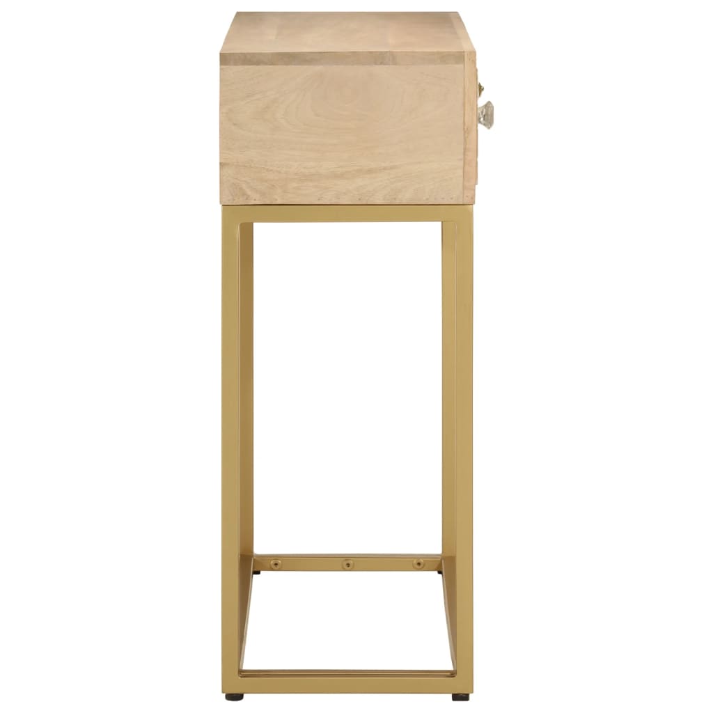 Tavolo Consolle 90x30x76 cm in Legno Massello di Mango e Ferro 372013