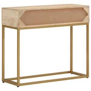 Tavolo Consolle 90x30x76 cm in Legno Massello di Mango e Ferro 372013