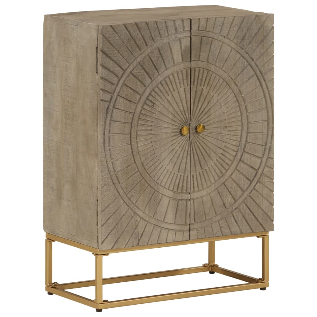 Credenza 55x30x76 cm in Legno Massello di Mango e Ferro 372015