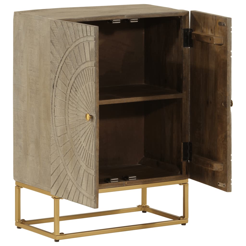 Credenza 55x30x76 cm in Legno Massello di Mango e Ferro 372015