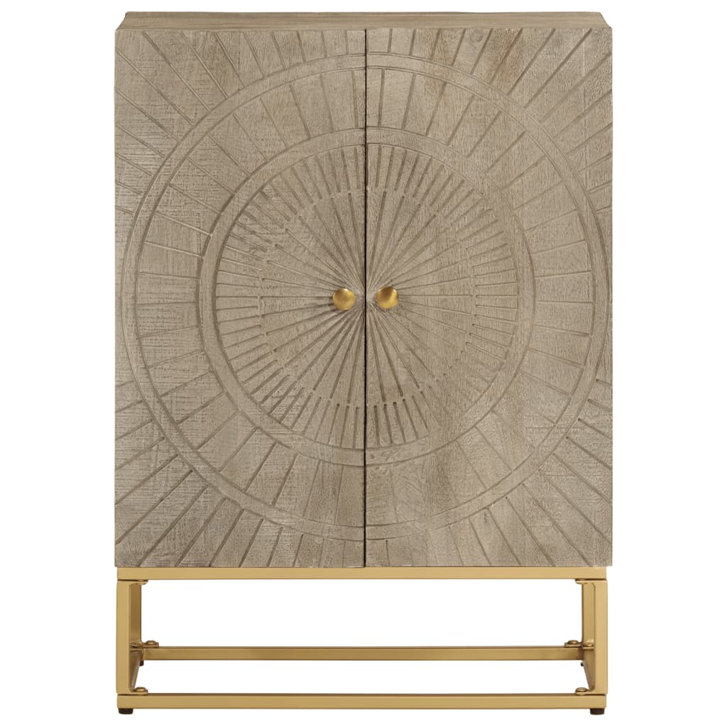 Credenza 55x30x76 cm in Legno Massello di Mango e Ferro 372015