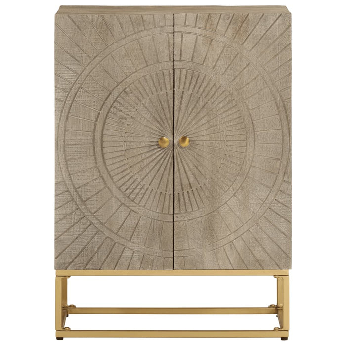 Credenza 55x30x76 cm in Legno Massello di Mango e Ferro 372015