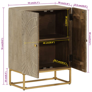 Credenza 55x30x76 cm in Legno Massello di Mango e Ferro 372015