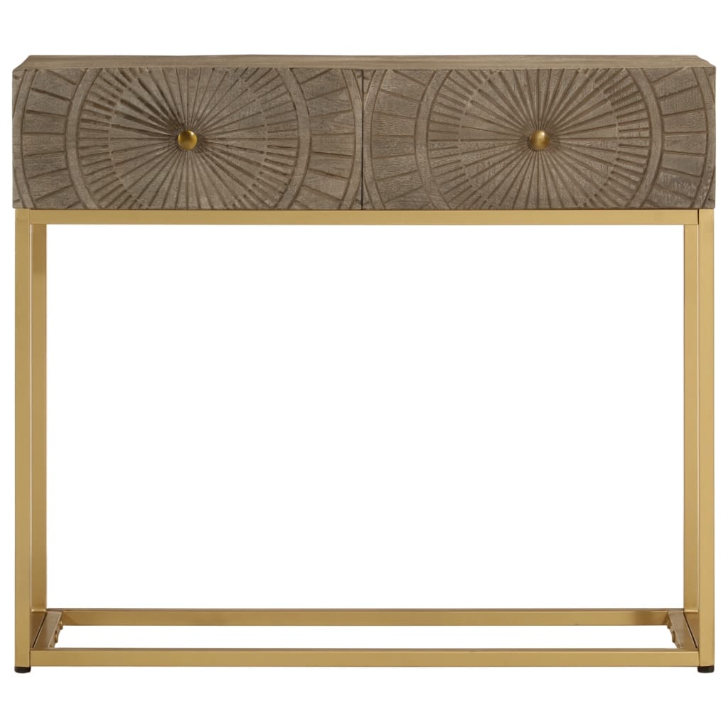 Tavolo Consolle 90x30x76 cm in Legno Massello di Mango e Ferrocod mxl 91644