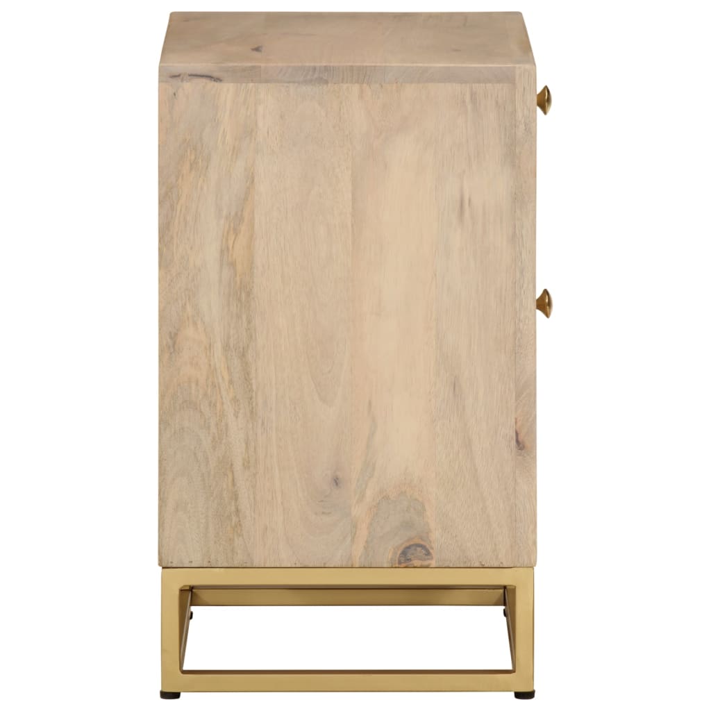 Comodino 40x30x50 cm in Legno Massello di Mango e Ferro 372019