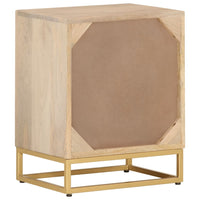 Comodino 40x30x50 cm in Legno Massello di Mango e Ferro 372019