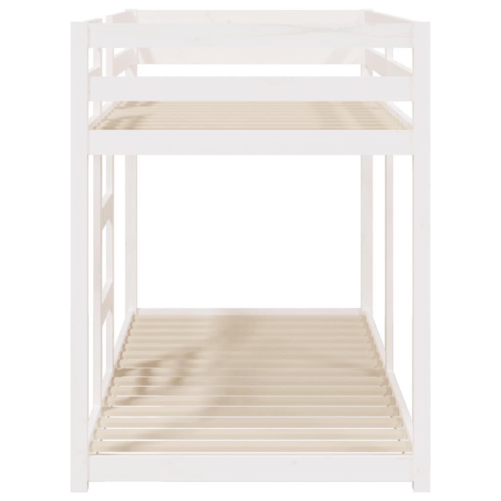 Letto a Castello Bianco 90x200 cm in Legno Massello di Pino 3206505