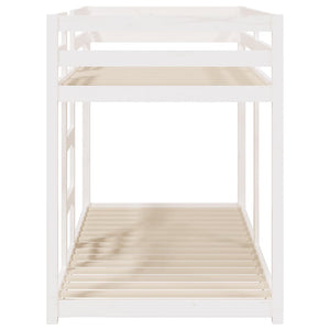 Letto a Castello Bianco 90x200 cm in Legno Massello di Pino 3206505