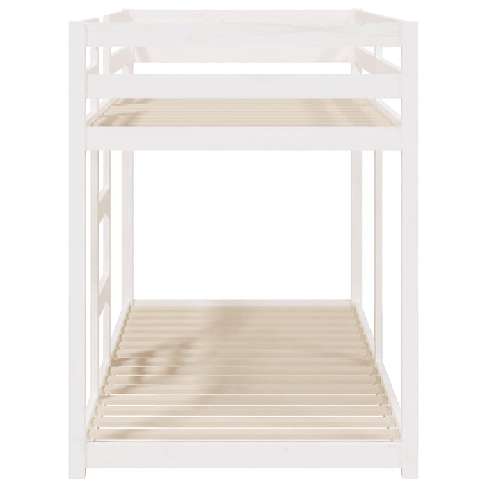 Letto a Castello Bianco 90x200 cm in Legno Massello di Pino 3206505